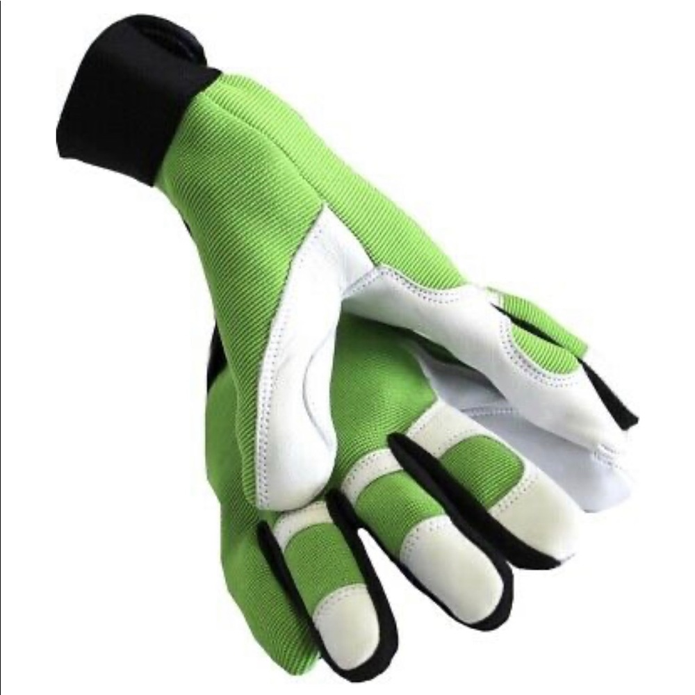 Mechanic Work Safety Gloves Protect Green Gloves Fingers And Hands